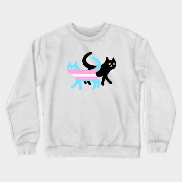 BLM + Transgender Cat Crewneck Sweatshirt by DebbieMongrel